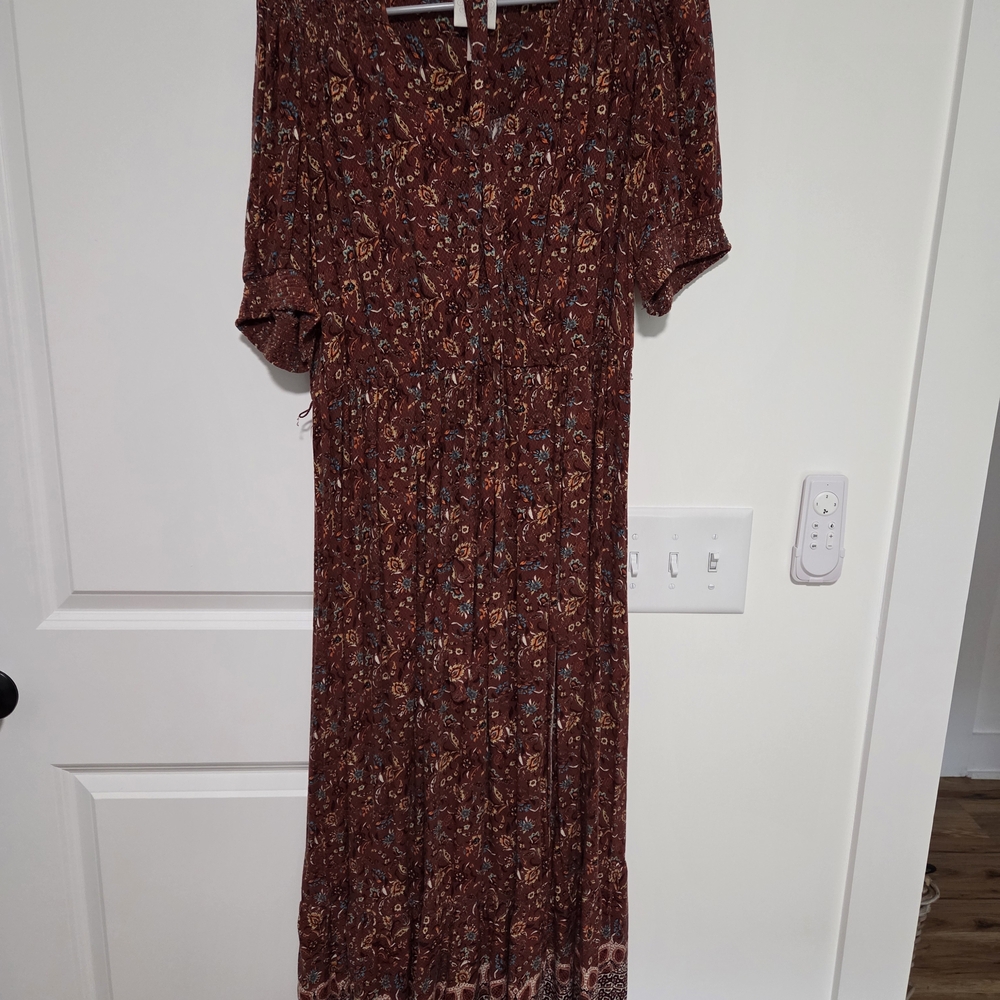 Knox Rose Burgundy Floral Maxi Dress
